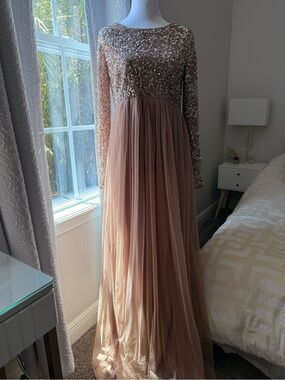 MATERNITY Gorgeous Mauve formal sparkly maternity dress